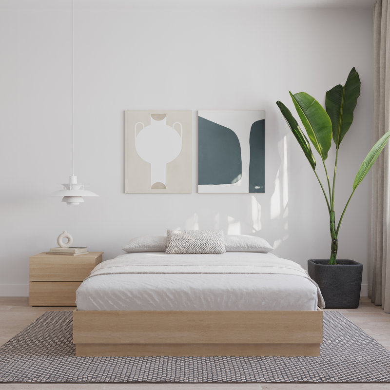 Brix Platform Bed, Beige, King