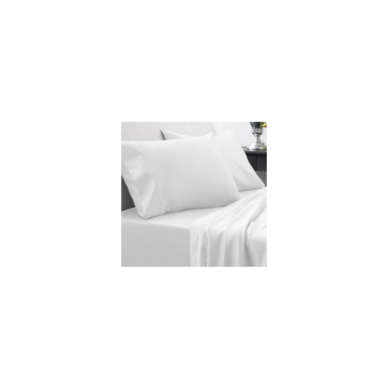 Cotton Blend Percale Fitted Sheet, Super King (6'), White