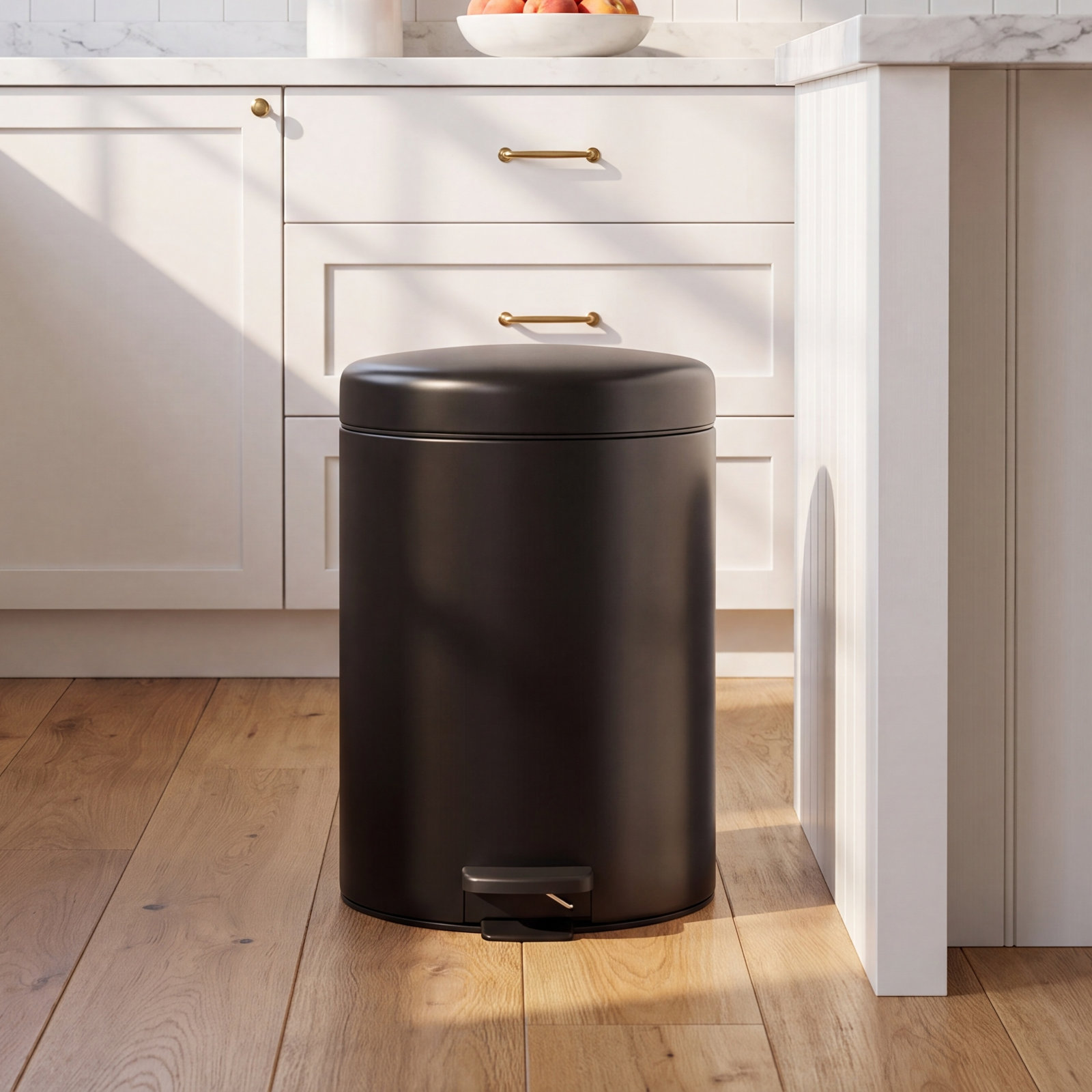 Brabantia NewIcon Step On Trash Can, 1.3 Gallon (5 Liter), Matte Black