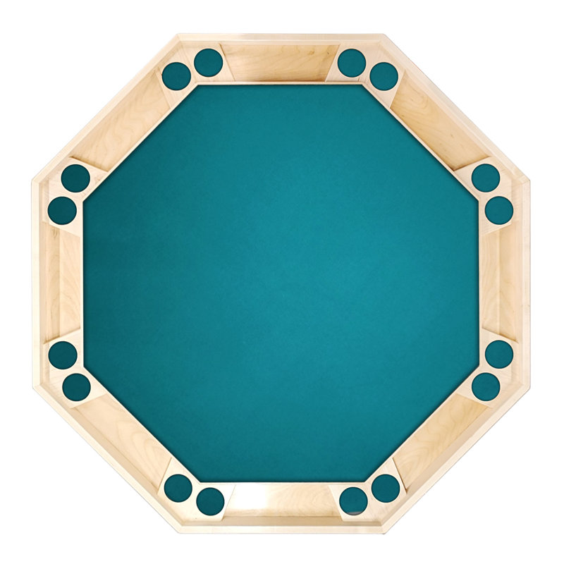 Table de poker Classic, L 57 po x P 57 po x H 29,5 po, Naturel, Feutre vert foncé