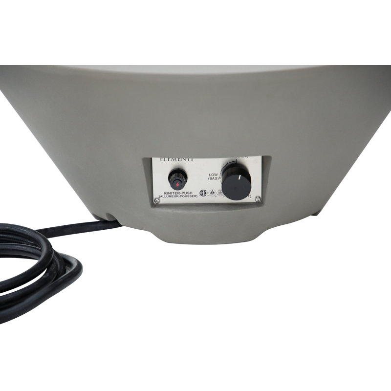Portland 27" Round Concrete Fire Pit Bowl, Light Gray, Natural Gas