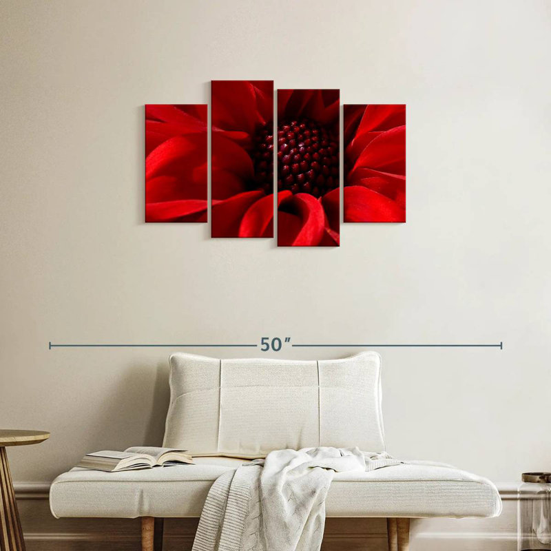 Harnek Red Flower Bloom, 22" H x 36" W
