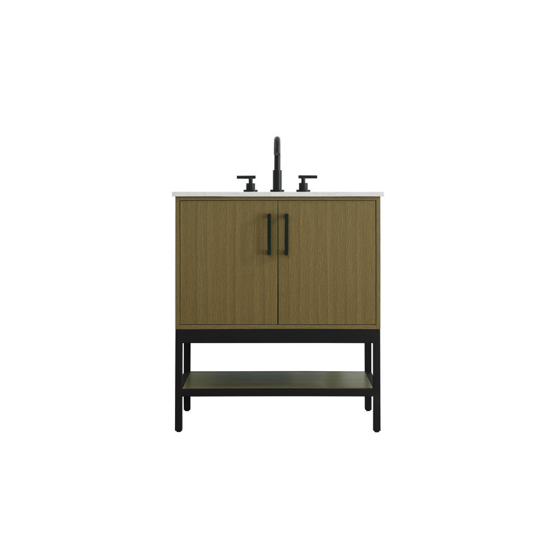 30 inch Single Bathroom Vanity, Chestnut Brown