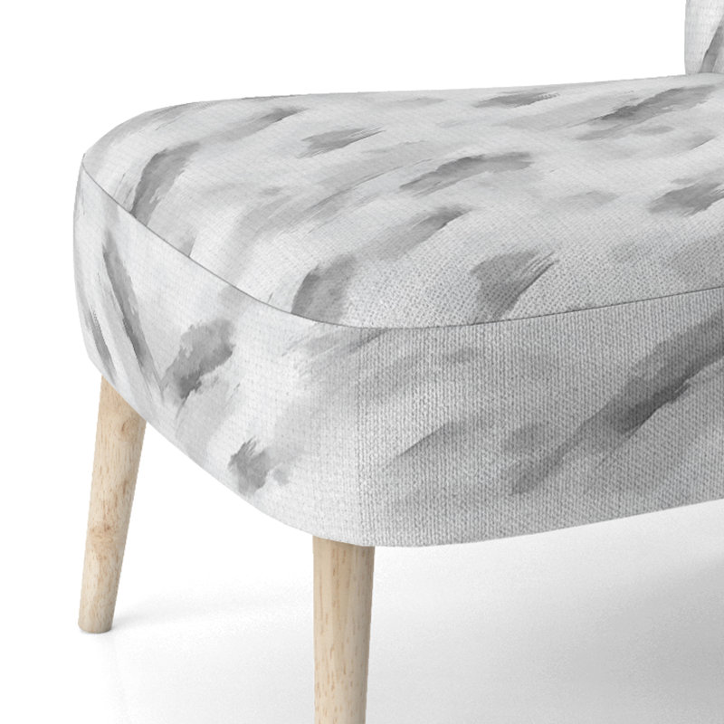 Chaise rembourrée Modern - Fauteuil gris argenté, Chaise d'appoint sans accoudoirs