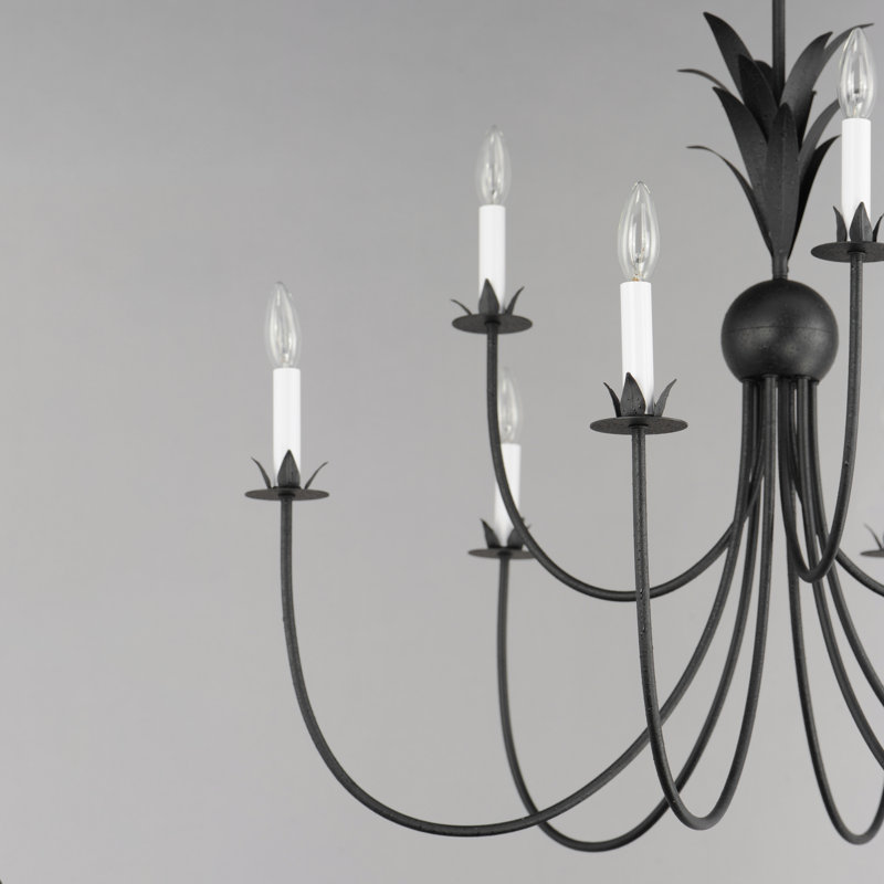 Lustre 9 lumières Ashelle, Gris anthracite