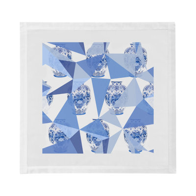 Royal Delft Elements White Cotton Sateen Dinner Napkins