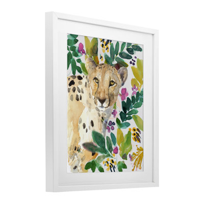 Garden Plants Cheetah Framed Print Under Glass, design by Lanie Loreth