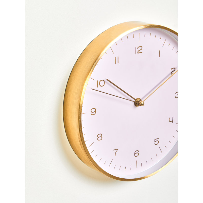 Culler Metal Wall Clock, Gold/Pink