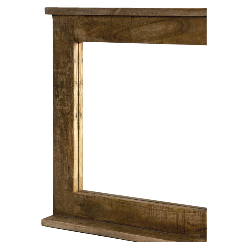 Ottomar Wood Wall Mirror with Shelves, Brown