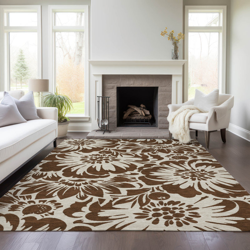 Tapis intérieur / extérieur Alfonzo avec envers antidérapant, Rectangle de 10 pi x 14 pi