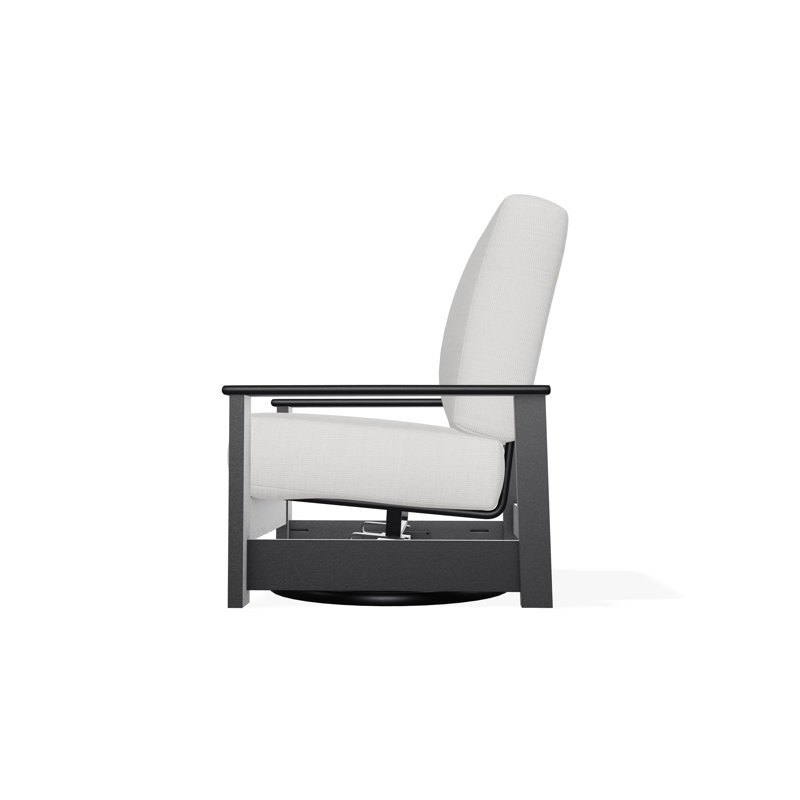 Leeward Polymer Outdoor Lounge Chair, Black, Tabloid Cloud
