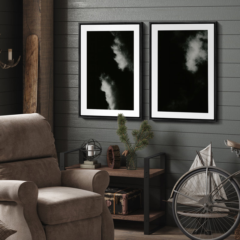 Art mural encadré, rétro, antique, classique pour chambre à coucher - 24 po x 36 po x 2 panneaux, H 36 po x l 24 po, Noir