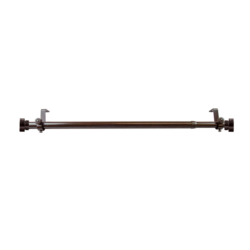 Tringle à rideaux simple réglable 48 à 28 0,81 po, Cacao, H 2,5 po x l 48 po x P 2 po