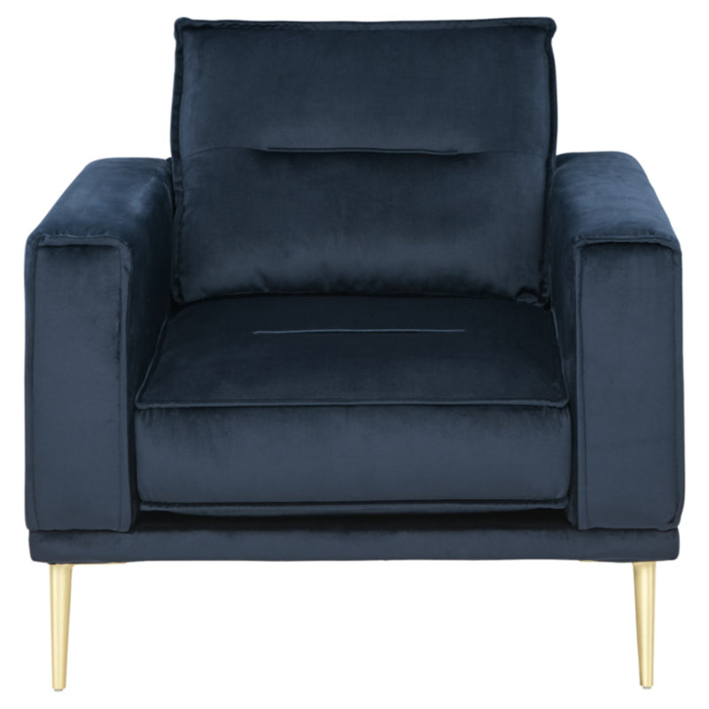 Fauteuil Dockrey, Velours bleu marine
