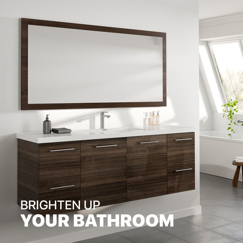 Miroir rectangulaire en bois de chêne gris 42 "x 32" Eviva Reflection, 30 po x 60 po, Chêne gris