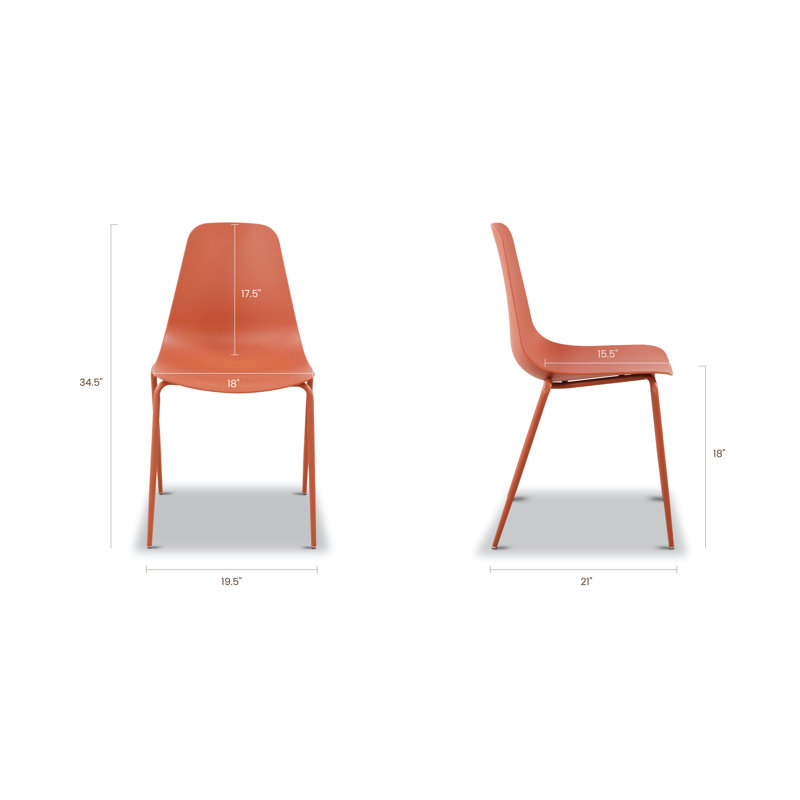 Isla Stackable Dining Chair (Set Of 4), Orange