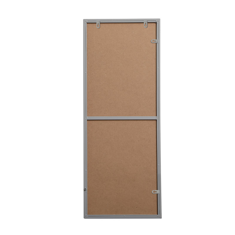 Sabine Metal Rectangle Wall Mirror, 36" x 14", Gray