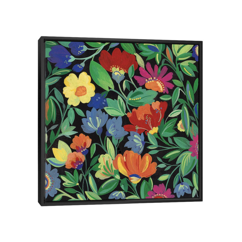 «Jamaican Garden», reproduction sur toile, H 18 po x l 18 po x P 1,5 po, Toile avec cadre noir, Pas de tapis