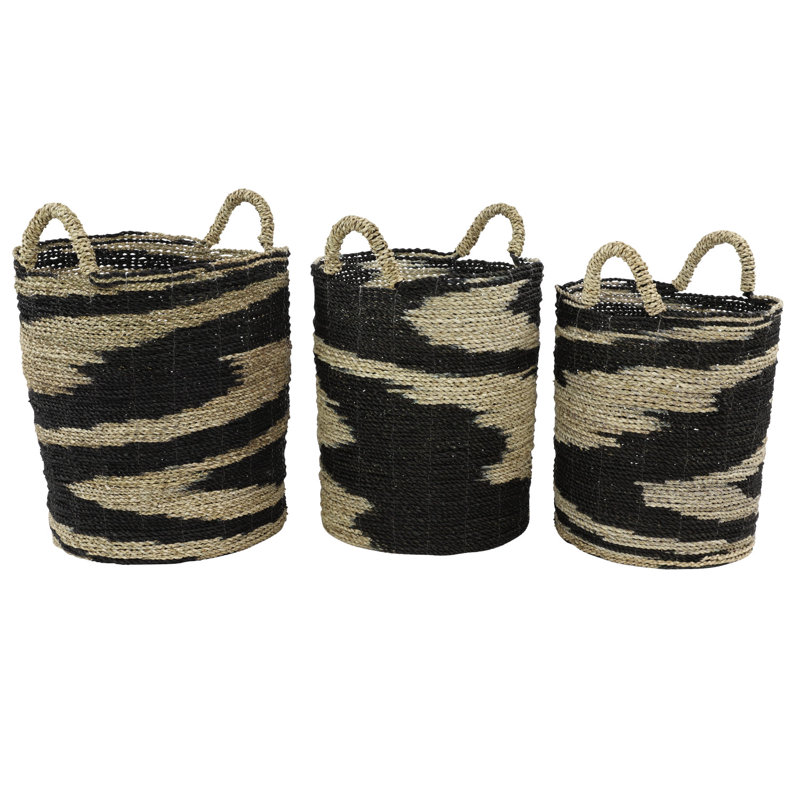 Ensemble de 3 paniers ronds en osier / rotin