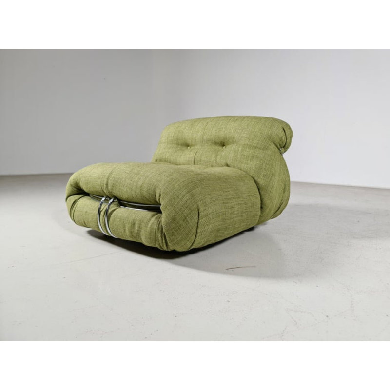 Chaise longue touffetée en polyester 33 po Fayez, 100 % polyester vert