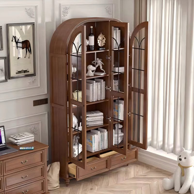 Modern glass-door display cabinets and bookcases