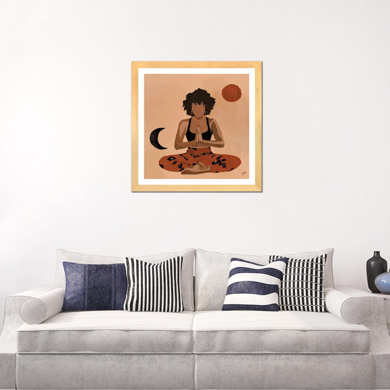 « Harmony » par Bria Nicole-impression d’art graphique, Toile avec cadre en bois beige, Blanc, H 24 po x l 24 po x p 1 po