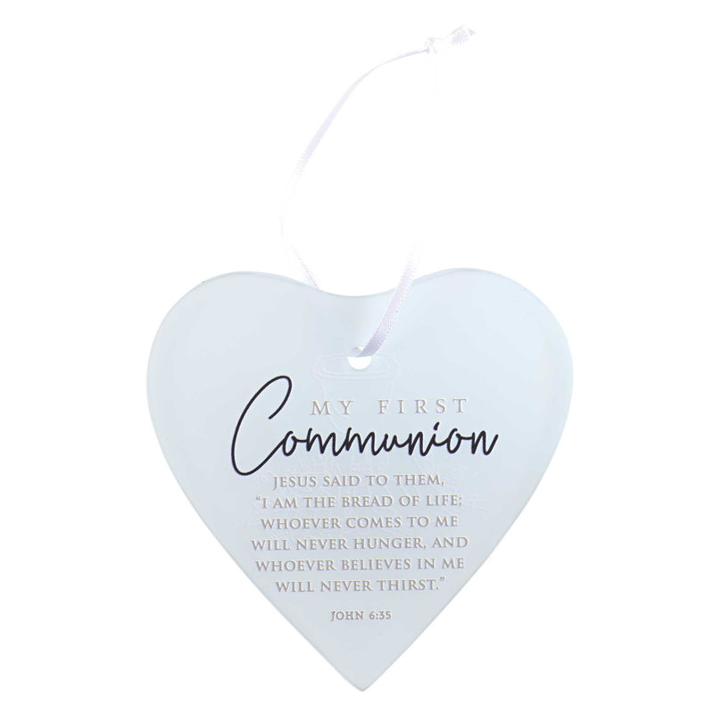 Glass Heart Ornament First Communion