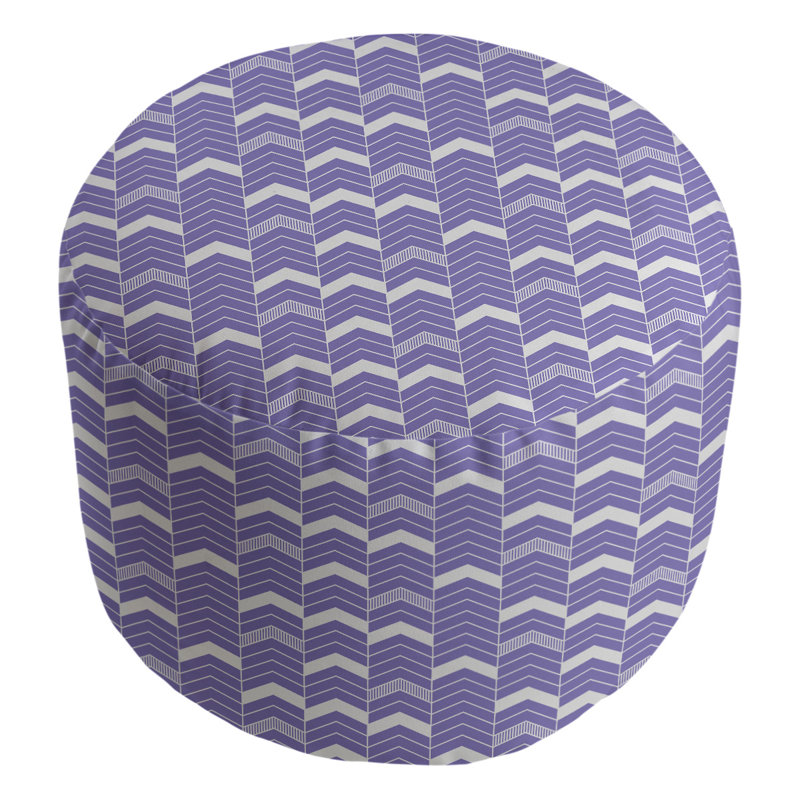 Upholstered Pouf, Light Purple