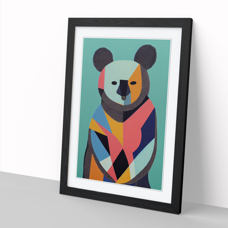 Ancelmo Koala Bear Abstract - Picture Frame Print, 25cm H x 2cm W x 3cm D, Walnut