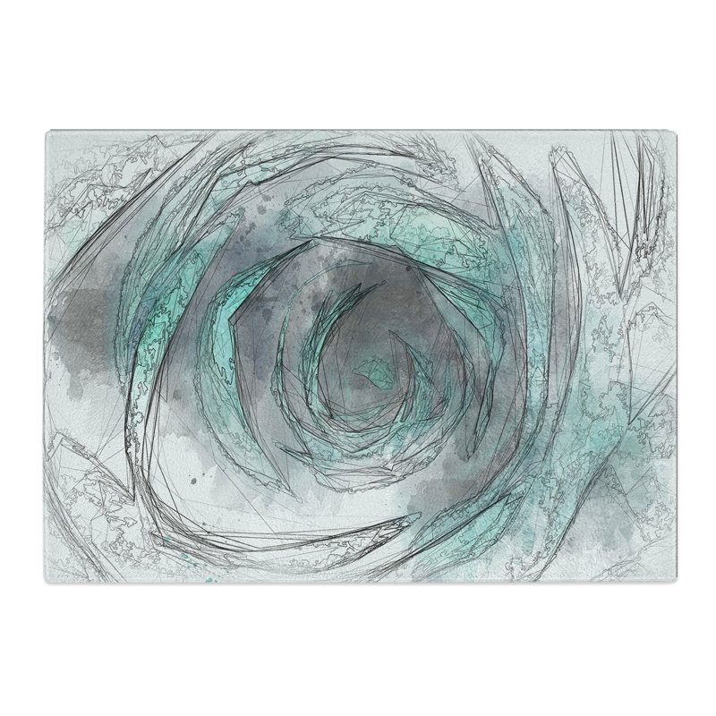 Tempered Glass a Rose Sketch Chopping Board, 28.5 cm x 39 cm