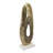 Abstract Aluminum Ring Sculpture on Marble Base  - 8x4x21" - Gold/White