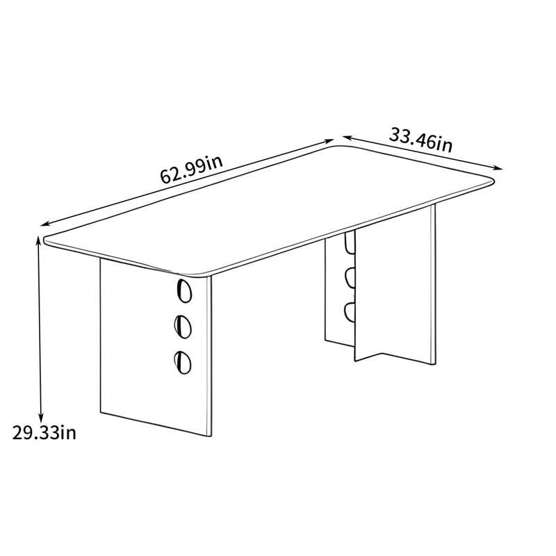 Household simple style dining table, 29.33"H x 62.99"L x 33.46"W
