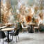 Peler et coller le papier peint adhésif botanique romantique, fleurs, décorations dorées douces, auto-adhésif et amovible-133392971
