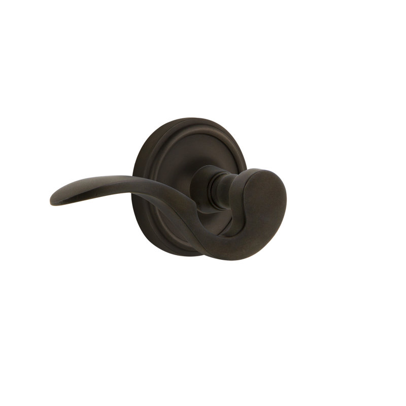 Passage de rosette classique (couloir et garde-robe) avec levier de manoir, Bronze frotté à l'huile, Droite, 2-3/8 po