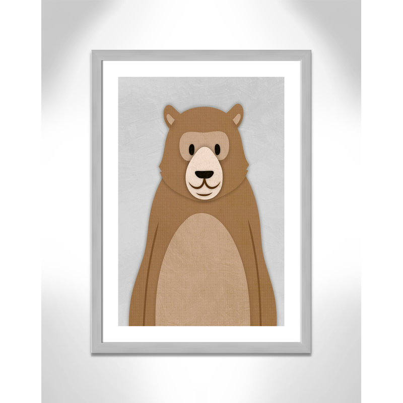 Adhésif décoratif Cheery Bear, H 34,5 po x l 24,5 po x P 0,6 po, Encadré plat argent