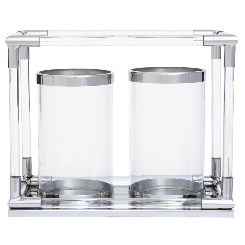 Lucita Stainless Steel Tabletop Lantern