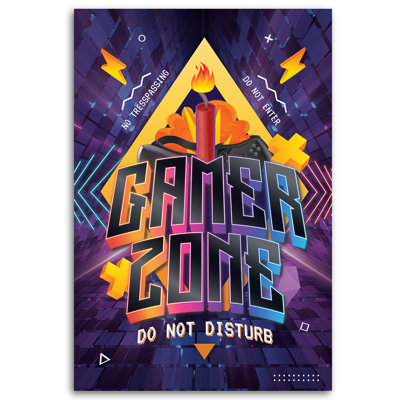 Inscription Of The Player Zone - No Frame Print on Canvas