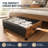 Under Bed Storage with Wheels, Rolling Drawer with Removable Clear Lid, Metal Bin for Shoes Clothes Blankets, 2 Pack