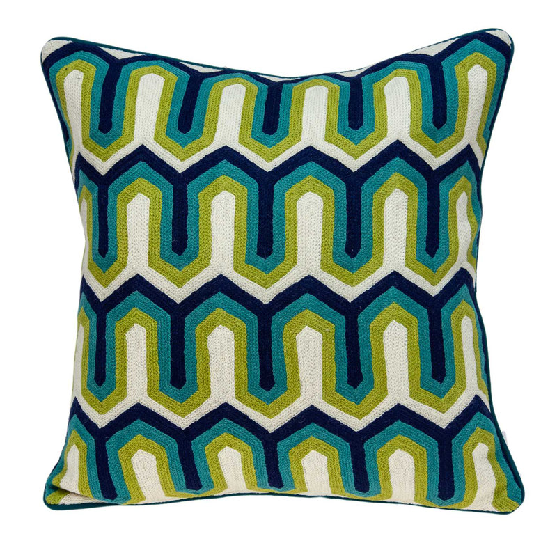 Coussin Monte, Polyester/ bourre en polyester, Vert/bleu