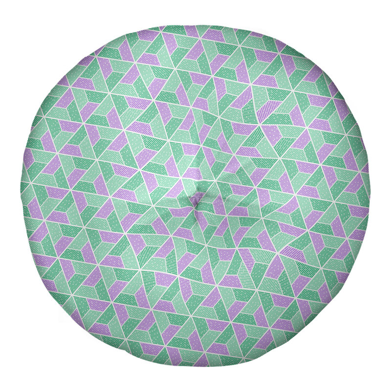 Oreiller de sol Katelyn Elizabeth Trapezoids, 30 po x 30 po, Vert / mauve