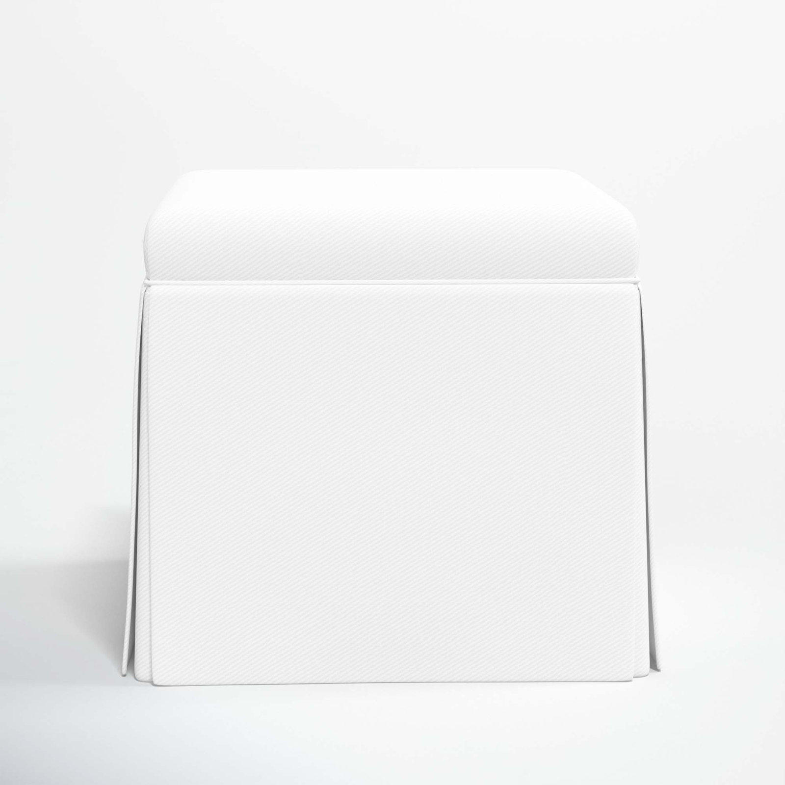 Bash Upholstered Storage Ottoman, White Performance Twill