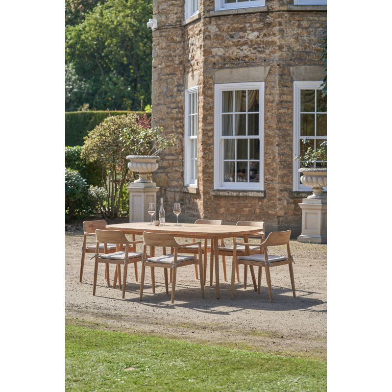 Himmelmann 6 - Person Wood Patio Dining Set with Oval Table , Cushions Included
