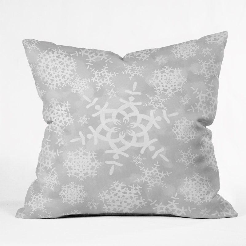 Coussin décoratif Lisa Argyropoulos Snow Flurries, Gris, 26 po x 26 po
