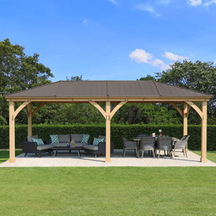 Meridian Series 3.7m x 6m Manufactured Wood Modern Gazebo