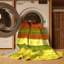 Tapis contemporains jaunes lavables à la machine 2795-107887363