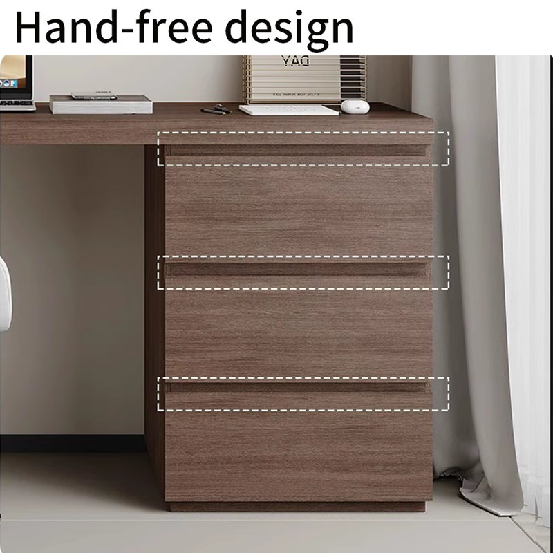 Bureau moderne de style minimaliste, H 29,53 po x l 62,99 po x P 23,62 po, Noyer