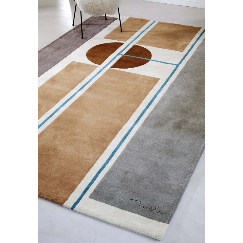 Colagem Handmade Dhurrie Wool Geometric Area Rug, Rectangle 6'7" x 9'10"