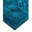 Tapis unique bleu / mauve surteint de 4 pi 2 po x 6 pi 3 po Overdyed