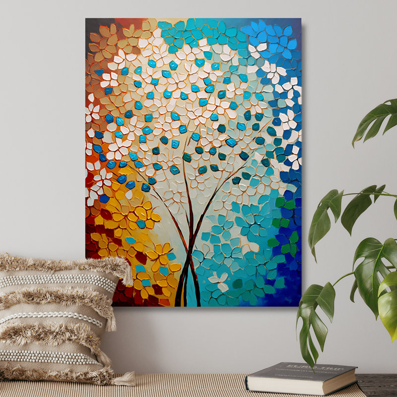 «Bright Blossoming Minimal Wildflowers V», reproduction sur toile, H 20 po x l 12 po x P 1 po, Toile tendue