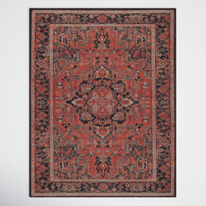 Tapis oriental rouge Adalia, Rectangle 3 pi 3 po x 5 pi 3 po